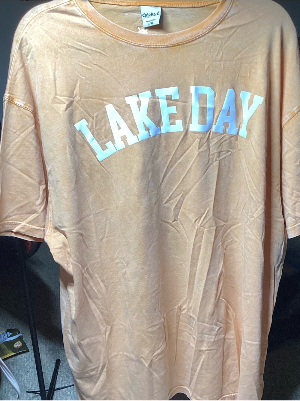 'Lake Day' Peach Short Sleeve Graphic Tee - Men